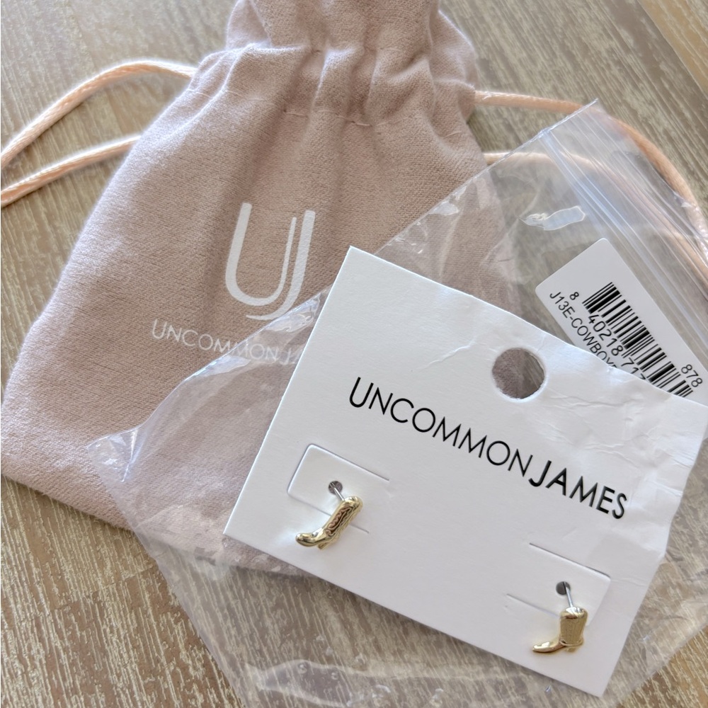 Uncommon James Gold Boot Earrings